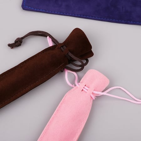 Portable Velvet Pencil Bags Pen Pouch Writing Tool Case With Rope Stationery 