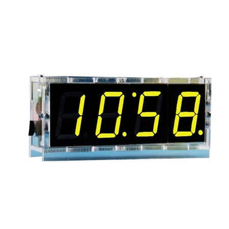 Green LED Electronic Clock Microcontroller Clock Time Thermometer DIY Kit