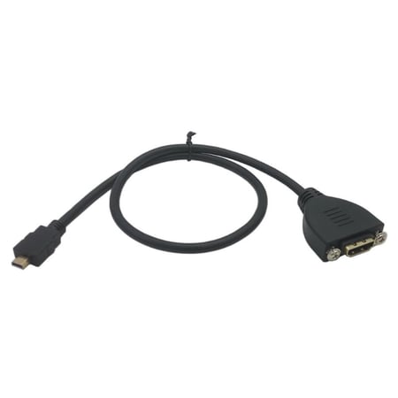 Mingzhu 50cm Micro HD-MI Male to HD-MI Female Extension Cable with Screw Panel Mount 