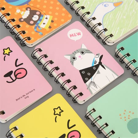 A7 Mini Notebooks Note Notepads Pocket Book School Cartoon Animals Notepads