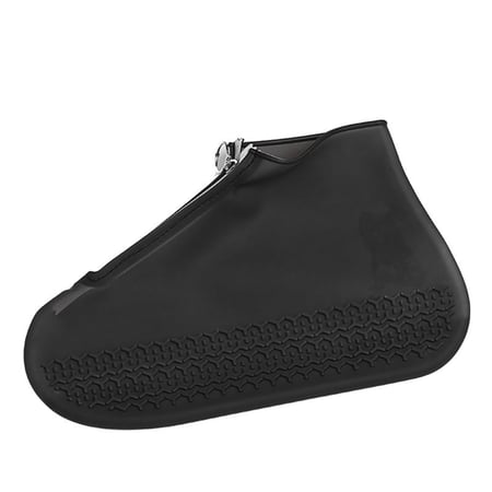 1 Pair Zipper Rain Boots Outdoor Silicone Travel Portable Non-slip Shoe Cover 