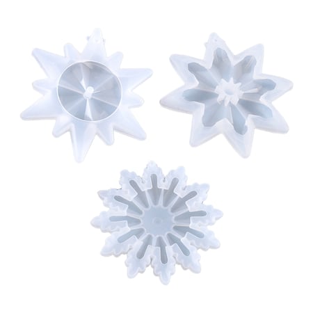 DIY Crystal Epoxy Resin Casting Mold Snowflake Pendant Silicone Mould Tools 