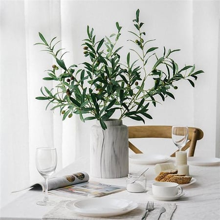 1pc Artificial Olive Branch With Fruits Fake Plant Home Decor Photography Props S Reviews Zoodmall - Olive Branch Home Decor