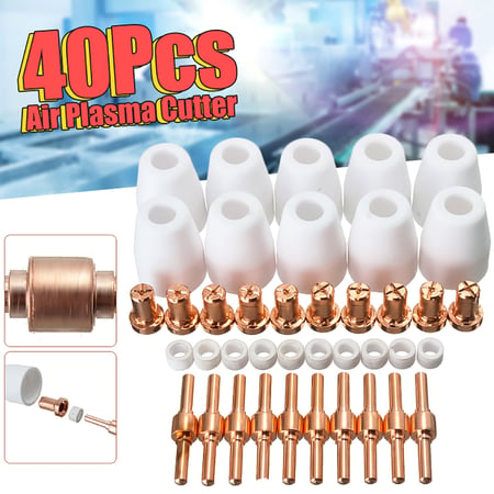 40pcs Consumables For Plasma Cutter 40D CUT40 50D CUT50 Electrodes Tips Nozzle 