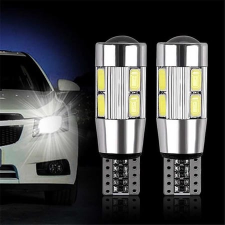 2x White 194 W5W 5630 LED 10SMD T10 CANBUS ERROR FREE Car Side Wedge Light Bulb 
