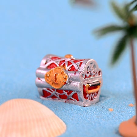 DIY Pirate Treasure Coin Box Figurine Miniature Aquarium Bonsai Decor Pretty 