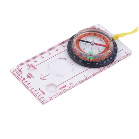 Navigation Map Reading Scale Outdoor Camping Compass with Magnifier Lanyard Sell