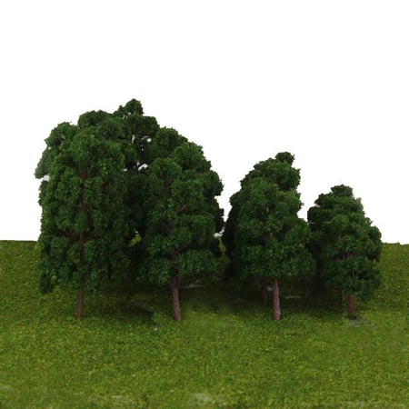 20X DIY Miniature Landscape Scenery Train Railways Trees Model Scale 1:200 Green 
