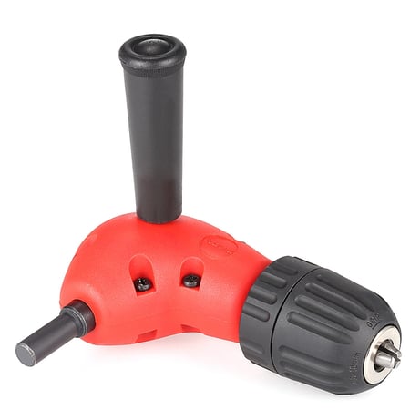 3/8 Right Angle Adapter 90 Degrees Electric Drill Attachment 9.5mm Round Shank Keyless Chuck Right Angle Drill Extension 