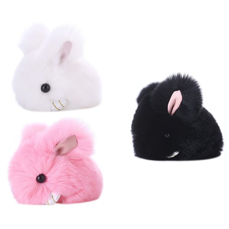 Hairy Pendant Car Key Ring Chain Accessories Cute Rabbit Fashion Handbag Bunny 