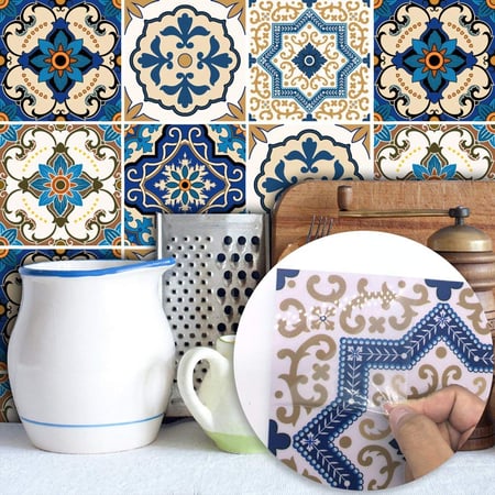 10pcs Moroccan Style Tile Stickers, Moroccan Style Tile