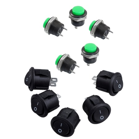 Green on 2P SPST Momentary Push Button Switch off-