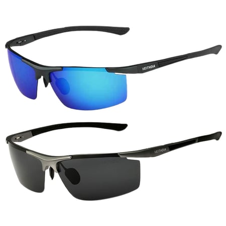 Aluminum Magnesium Mens Sunglasses Polarized Coating Mirror Eyewear Accessories For Men Blue 