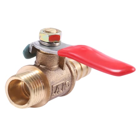 5pcs 5/16 Male to Male Barbed Tail Lever Handle Brass Switch Ball Valve 12mm