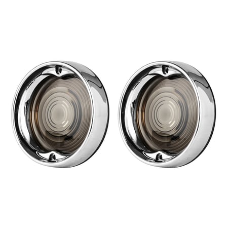 Deep Dish Turn Signal Bezels with Lens For Harley Touring Road King Road Glide
