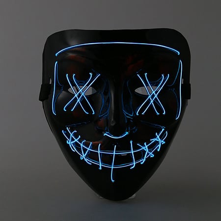 Clubbing Light Up "Stitches" LED Mask Costume Halloween Rave Cosplay Halloween 