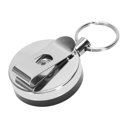 Retractable Key Chain Key Card Badge Holder Steel Recoil Ring Pull Belt Clip New 