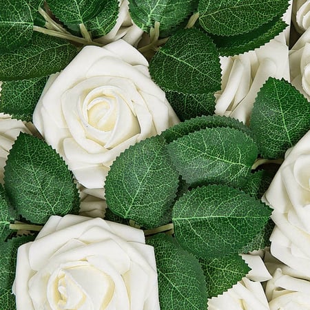 25/50 Heads Foam Rose Flower Bridal Wedding Bouquet Home Office Party Decor