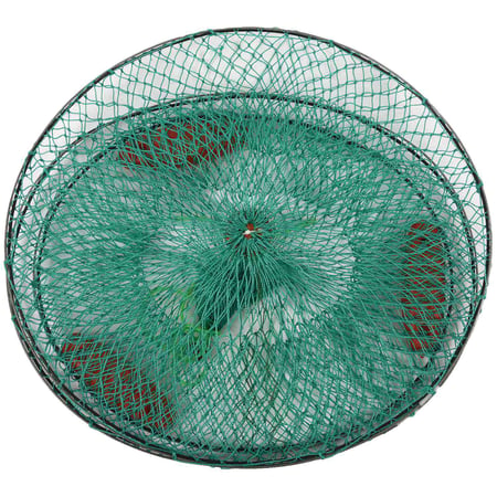 Foldable 2 Layer Green Soft Nylon Bait Trap  Lobster Fishing Keep Net 