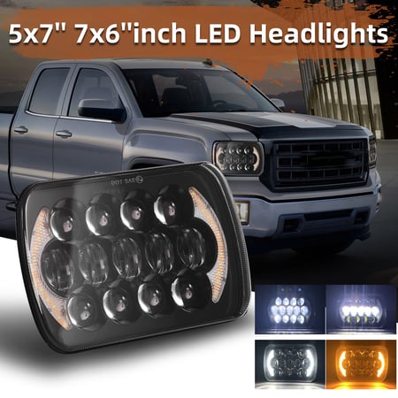 210W 7x6" 5X7" LED Projector Headlight Hi-Lo Beam Halo DRL For Jeep Cherokee XJ