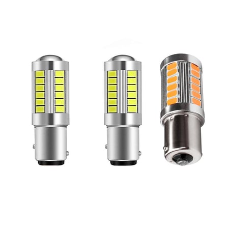 4pcs/Set 5630 33SMD BAU15S PY21W LED Tail Turn Signal Lights Bulbs Amber/Yellow 