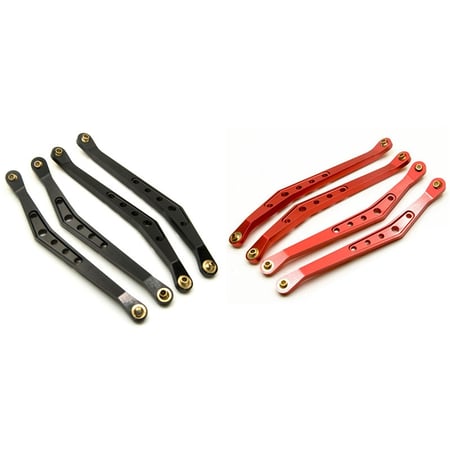 RED UPPER LINKS ARM ROD 8PCS AXIAL WRAITH CNC ALUMINUM LINKAGE SET LOWER