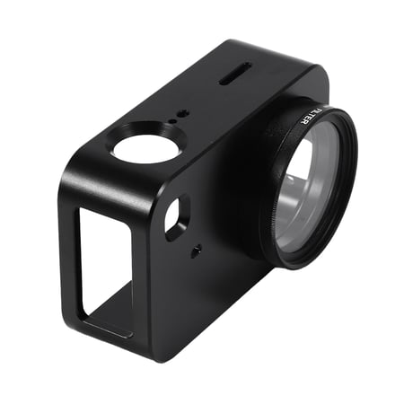 Housing Shell CNC Aluminum Alloy Protective Cage with 37mm UV Lens for Xiaomi Xiaoyi II 4K Action Camera Black Color : Black Durable 