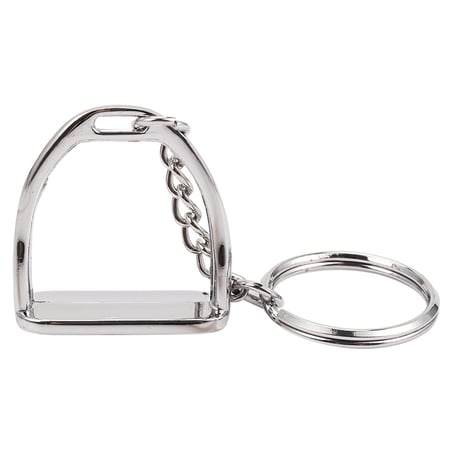 Western Stirrup Keychain Silver Zinc Alloy Equestrian Style Stirrup Key Ring 