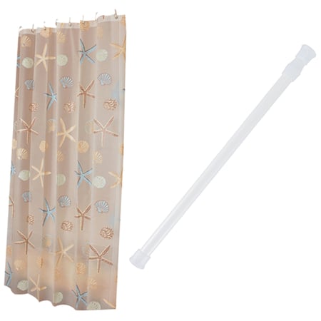 1 Set Modern Shower Curtain Starfish, How To Set A Shower Curtain Rod