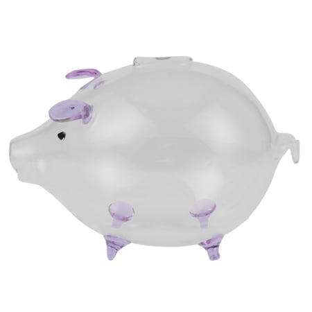 Clear Glass Piggy Bank Coin Money Cash Collectible Saving Box Jar Gift Pig Box