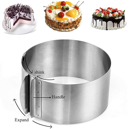 Cake Ring Mold Round Mousse Mould Stainless Steel Baking Tool Adjustable 6-12/"