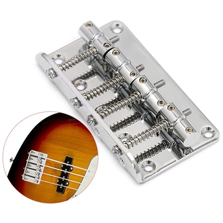 Hard Tail Fixed Bass Guitar Bridge Compatible with 4 String Jazz 