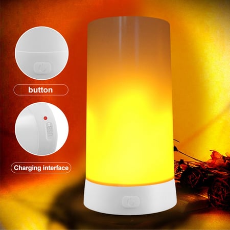 Usb Rechargeable Flame Effect Table, Table Flame Lamp