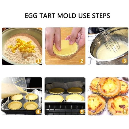 Pastry Tin Reusable Pudding Cupcake Cookie Mould Aluminum Egg Tart Mold 