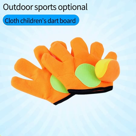 Children Outdoor Catch Toy Throw Ball Sucker Racket Sticky Gloves Playing Game S