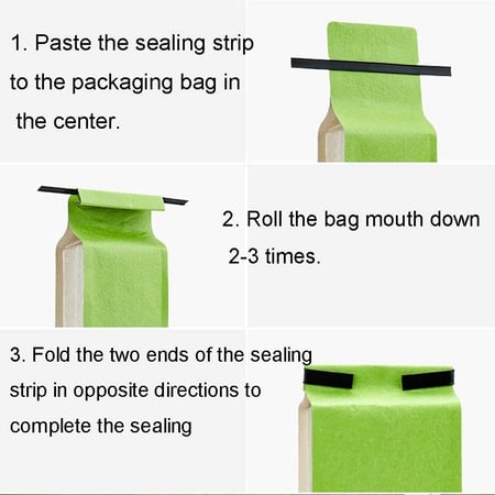 4" Adhesive Length Peel and Stick Bag Sealing 5.5" White Tin Ties 100 Pack 