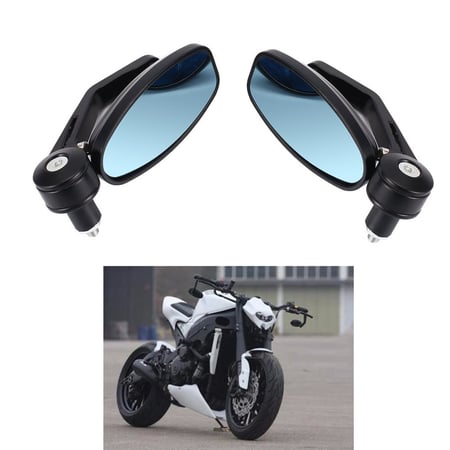 Round 7/8" Handle Bar End Rearview Side Mirrors fit for Honda Yamaha Motorcycle