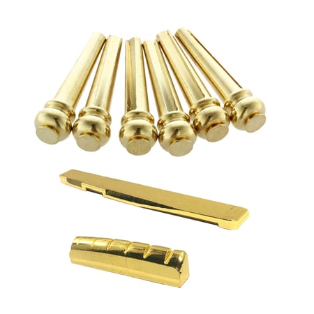 Acoustic & Classical Guitar Parts Brass Set Of String Saddle Nut And Bridge