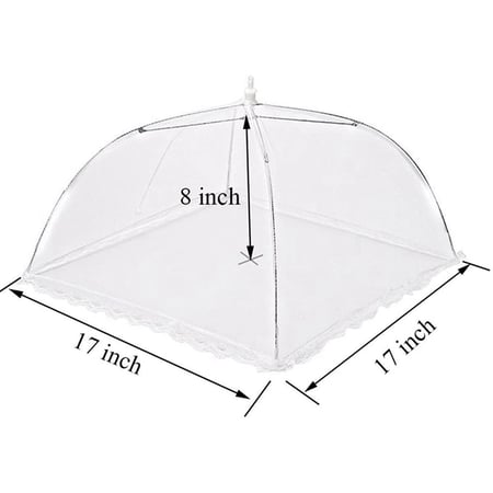 8 Pack 17 Inches Food Covers for Outside,Large Pop-Up Mesh Food Tent 8 white 