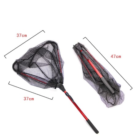 Portable Telescopic Fishing Net 31'' Aluminum Alloy Foldable Handle Landing Net