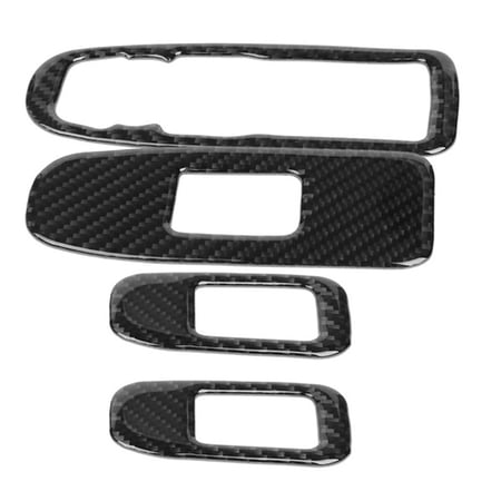 4x Carbon Fiber Inner Window Lift Switch Cover Trim For Cadillac XT5 2016 2017 