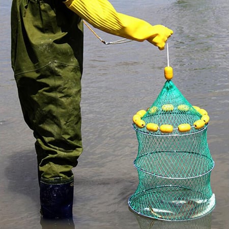 Catching Fishing Tackle Fish Net Three Floating Ball Boat Fishing Cast Mesh Cage 