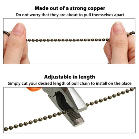 4 Pcs Ceiling Fan Pull Chains Pendant Chain Extension Extender With Oil Rubbed Bronze Finish 4 Pcs Ceiling Fan Pull Chains Pendant, Ceiling Fan Pull Chain Extension Oil Rubbed Bronze