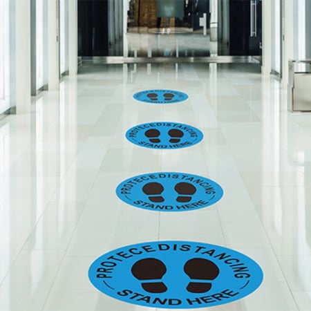 20PCS Social distance floor sticker Indoor Outdoor sticker safety floor sign tag 
