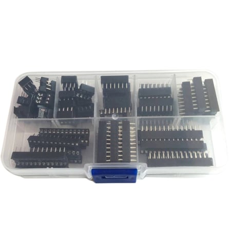 66pcs x IC Sockets DIP Adaptor Solder Type Socket Kit 6/8/14/16/18/20/24/28 pins 