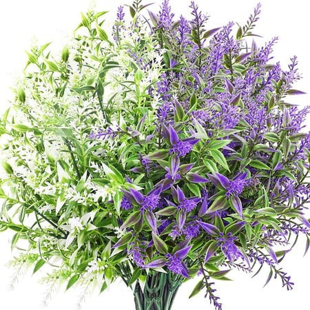 9 Bundles Artificial Flowers Outdoor UV Resistant Fake Plastic Flowers Faux 9 Bundles Artificial Flowers Outdoor UV Resistant Fake Plastic Flowers Faux