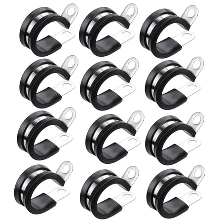 8mm Stainless Steel Rubber cushioned insulated CLAMP R Shape metal CLAMP 8pcs 