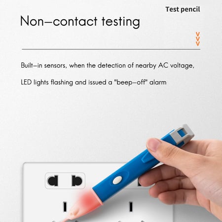 Portable Size Non-Contact Digital Test Pencil Multifunction Tester Electrical Voltage Detector Test Pen for Electrician Blue
