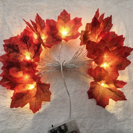 LED Fall Maple Leaves Fairy String Light Leaf Lamp Garland Party Halloween Decor