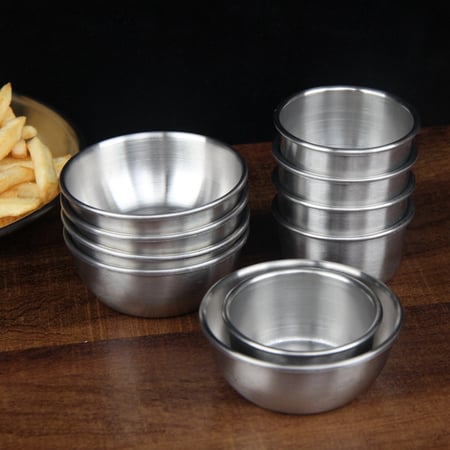 4Pcs 304 Stainless Steel Sauce Dishes Reusable Sauce Container Appetizer Dishes Sauce Cups Sushi Soy Dishes
